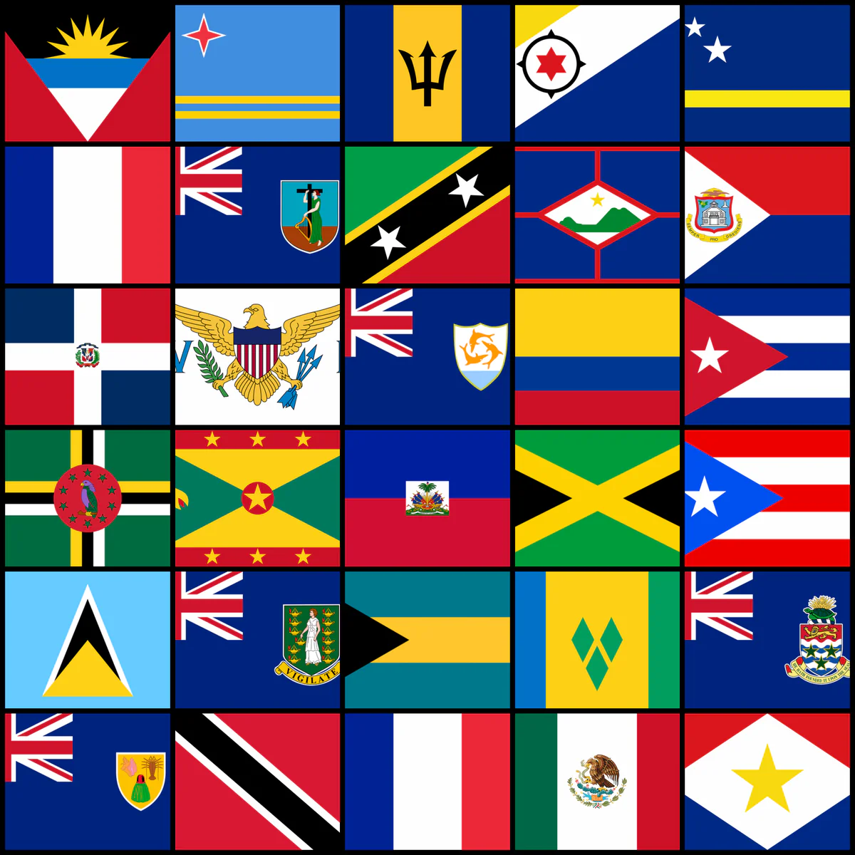 Caribbean flags collage in hero